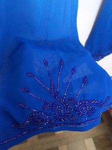 Ombre Effect Blue Kurta Pyjama Dupatta Set |SIZE:M