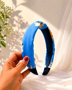 Blue Floral Printed Headband🩵⚡