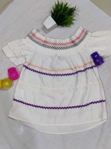White Smocked Off-Shoulder top