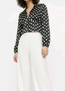 Chic Polka Dot Button-Up Blouse