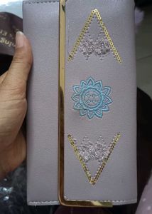 Embroidered Wallet with Sequins