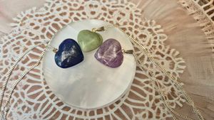 Heart Stone Pendants With Chain