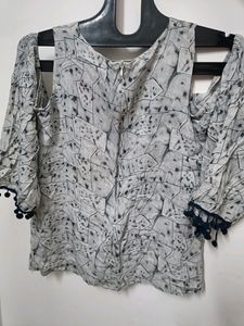 Shoulder Cut Cute Top