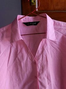 Oversized Baby pink cotton shirt