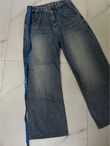 Classic Blue Wash Wide Leg Jeans