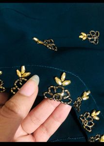 Embellished Teal Anarkali Suit Set