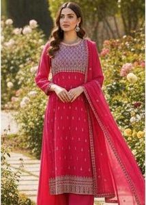 Price reduced Elegant Pink Embroidered Suit