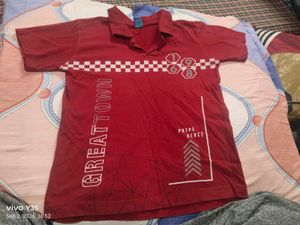 boys  Red Graphic Polo T-Shirt