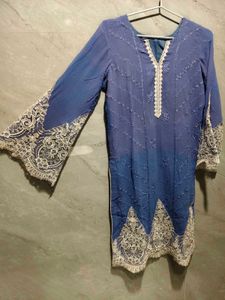 Elegant Blue Embroidered Kurta Set