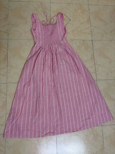 Cute Pink Striped Maxi Dress