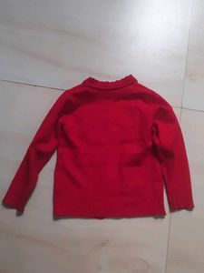 Red Embroidered Cardigan