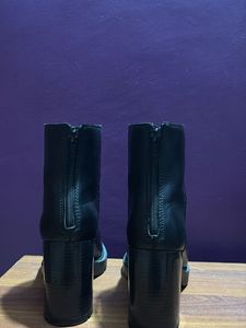 Black Chunky Heel Platform Boots