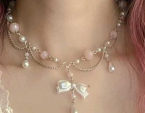 Pearl &amp; Bow Necklace