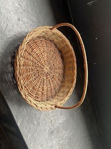 Wicker Basket with Decorative Plate