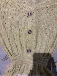 Light Green Knit Cardigan top