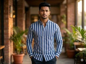 Men's Striped Button-Down Shirt