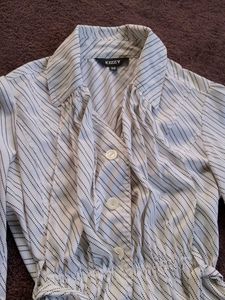 Chic Striped Wrap Blouse