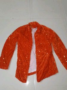 Sparkling Orange Sequin Jacket