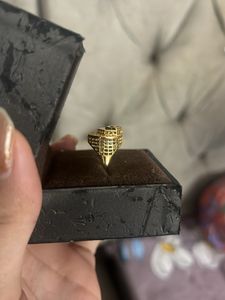 chanel embossed gold ring