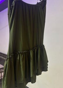 Olive Green Mini Dress - Shein