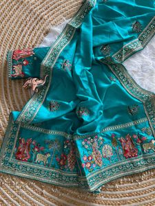 Embroidered Teal Lehenga Choli Set
