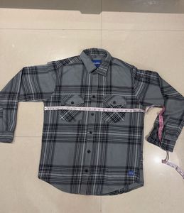 Men's Grey Plaid Flannel Shirt