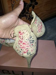 Floral Print Peep-Toe Heels
