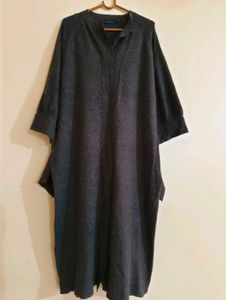 winter Dark Grey Oversized Tunic Top