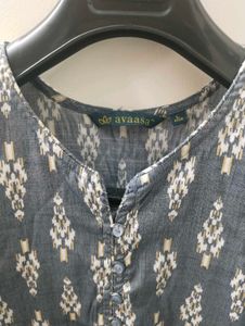 Grey Printed Kurta