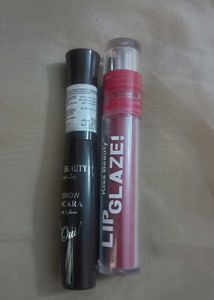 Kiss Beauty Lip Glaze & Brow Mascara