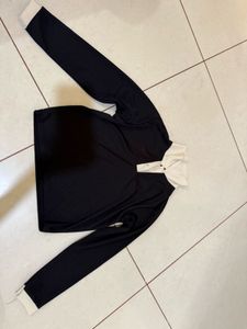 Collared Black Long Sleeve Top
