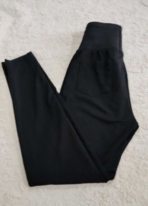 Navy Blue &amp; Black Side Stripe Pants