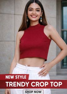 Burgundy Mock Neck Crop Top