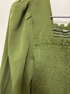 Dark Parrot Green Bardot Top