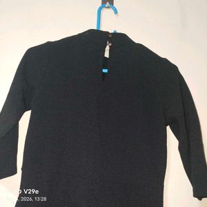Black Asymmetrical Ruffle Top
