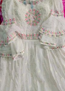 Ethnic Floor Length White Gown