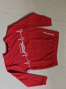 stylish Red casual  sweetshirt (Size - X