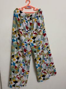 Women’s Regular Fit Multicolor Crepe Trousers