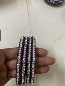 Sparkling Purple Bangles Set