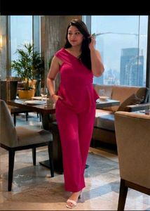 Chic Magenta Peplum cord set
