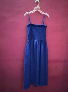 H&amp;M smocked blue dress - Size small