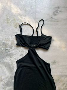 URBANIC Black Cutout Maxi Dress