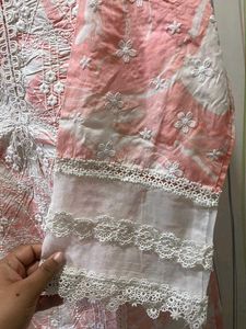 Beautiful Pink &amp; White Printed Kurta by mulmul