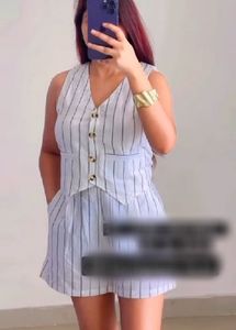 Striped Vest &amp; Shorts Set