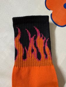Fire Flame Pattern Crew Socks