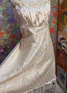 Vintage Cream Lace Slip Dress