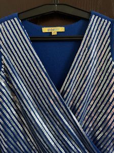 Stunning Blue Sequin V-Neck Maxi Dress