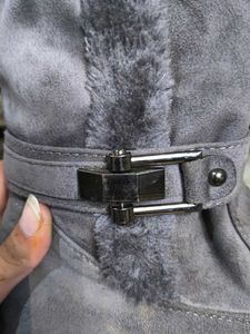 Gray Faux Suede Fur Lined Boots