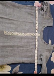 Beautifully Embroidered Grey Kurta Set