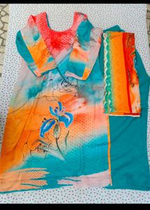 Vibrant Floral Print Kurta Set
